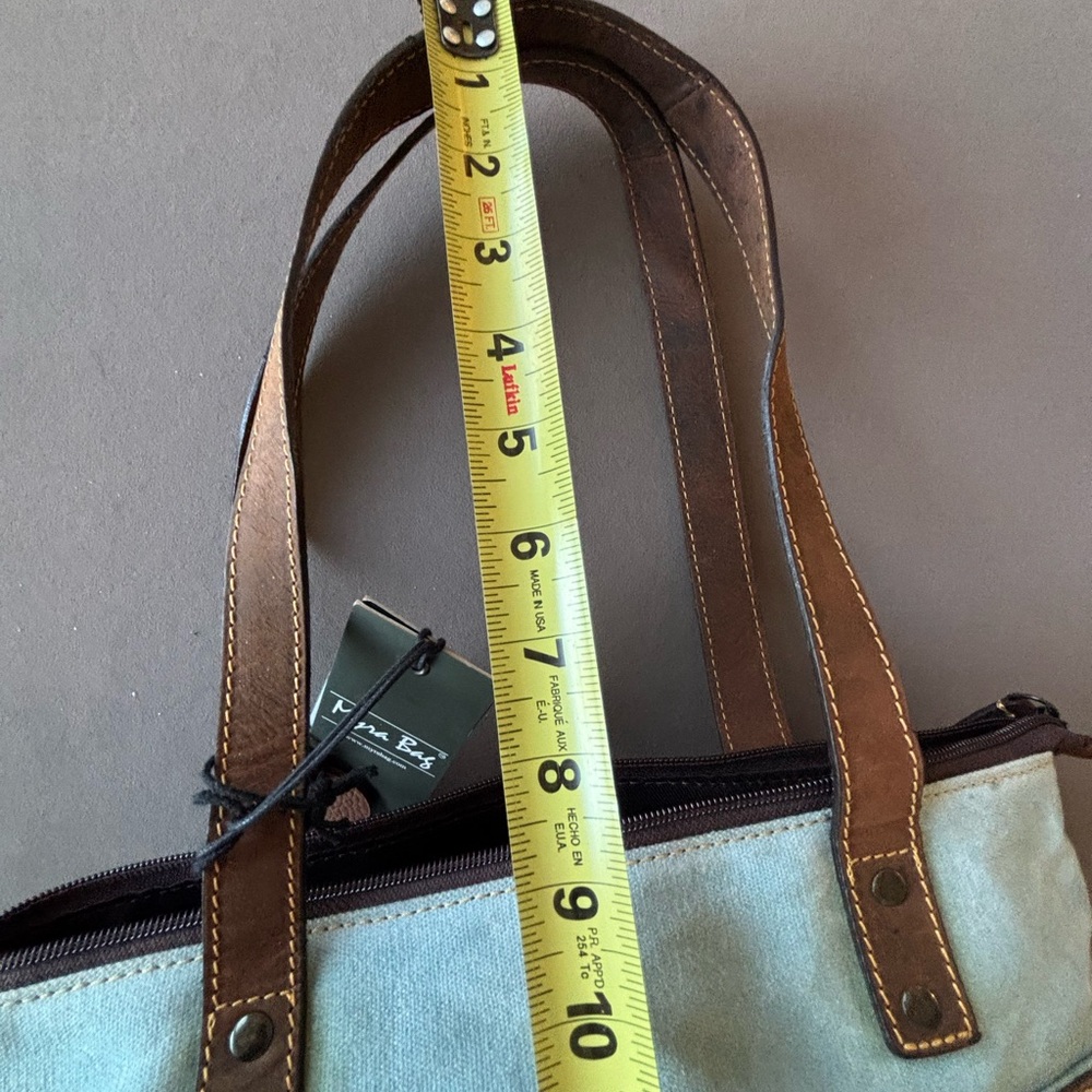 Myra Bag Blue Canvas Tote with Dreamcatcher Design, Stay Wild Moon Child. - Picture 8 of 8